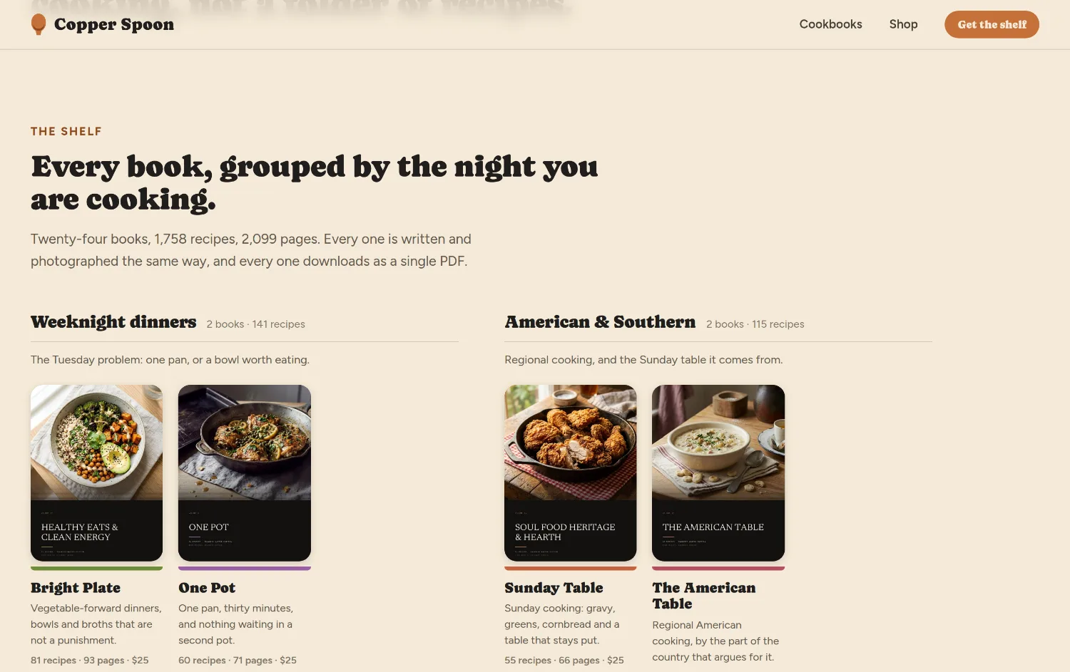 Copper Spoon — the five-book series and its store