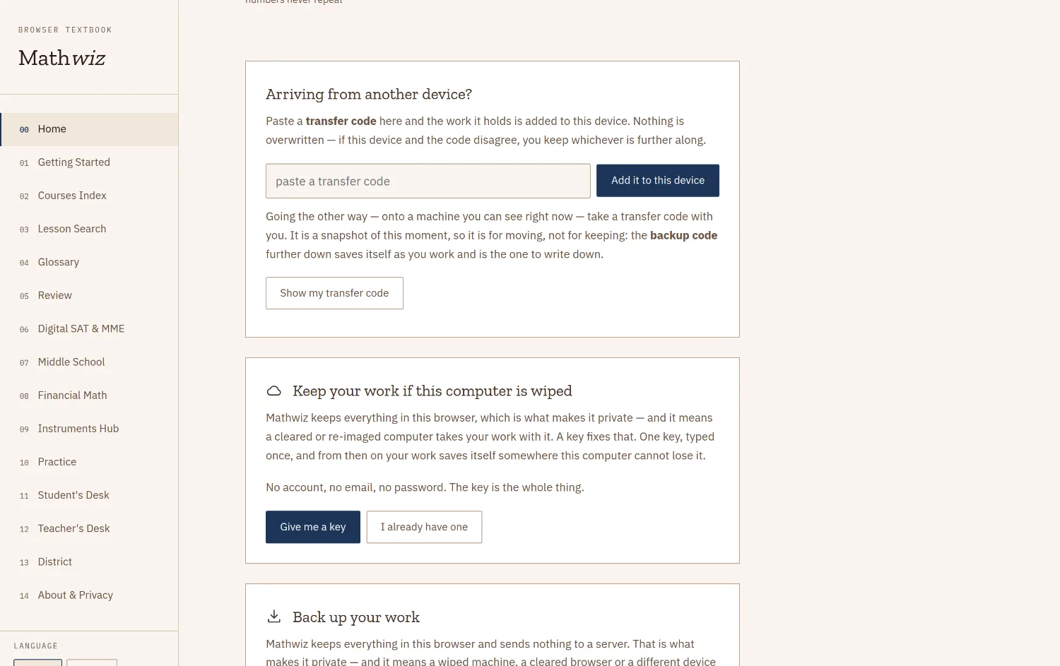 CourseWiz Algebra 1 course page with Michigan Merit Curriculum standards alignment