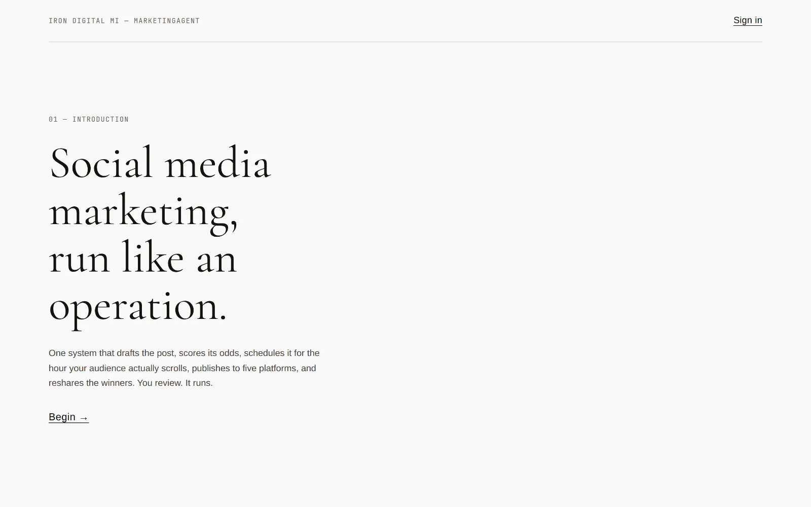 Marketing Agent — social media marketing, run like an operation