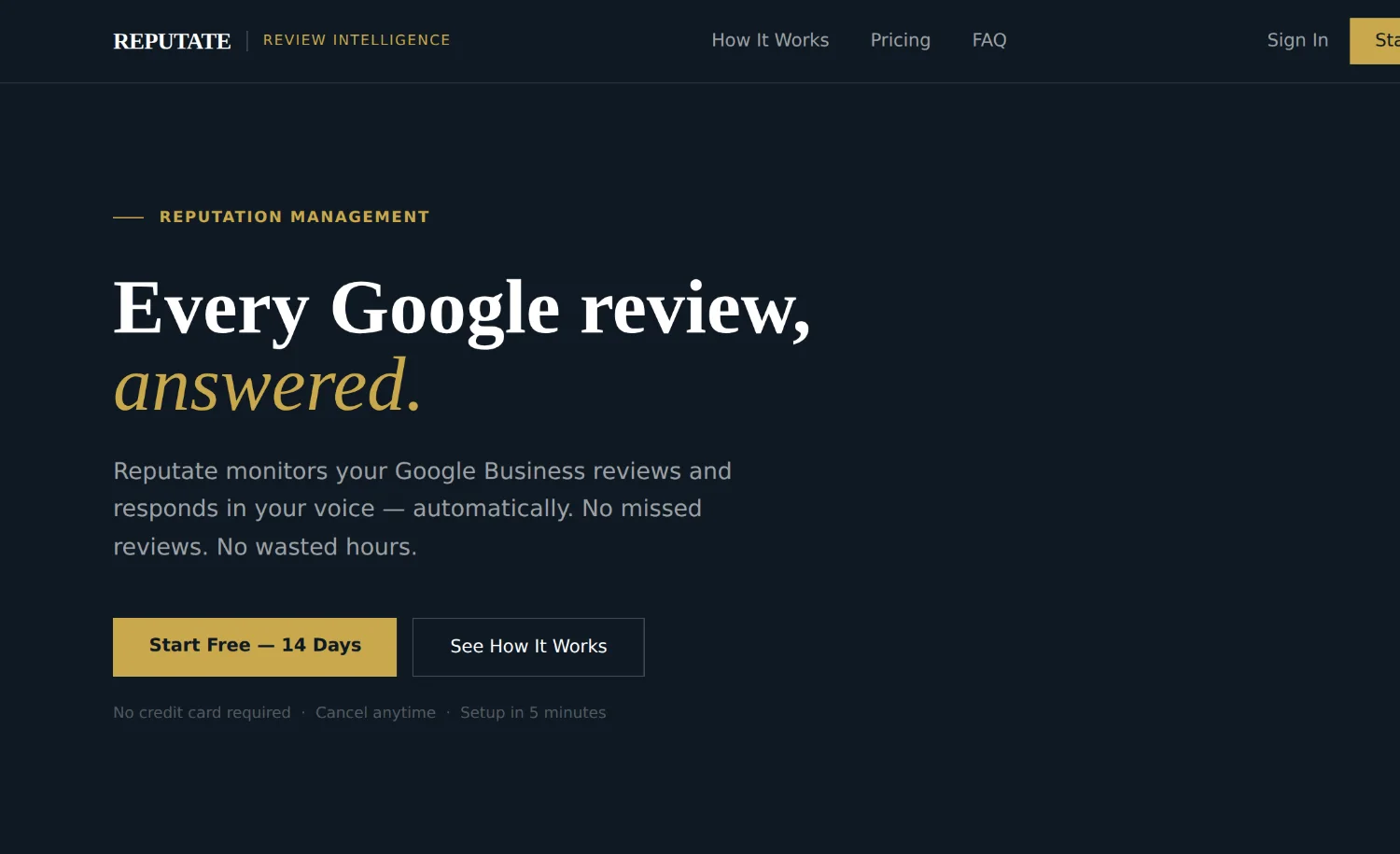 Reputate — every Google review, answered