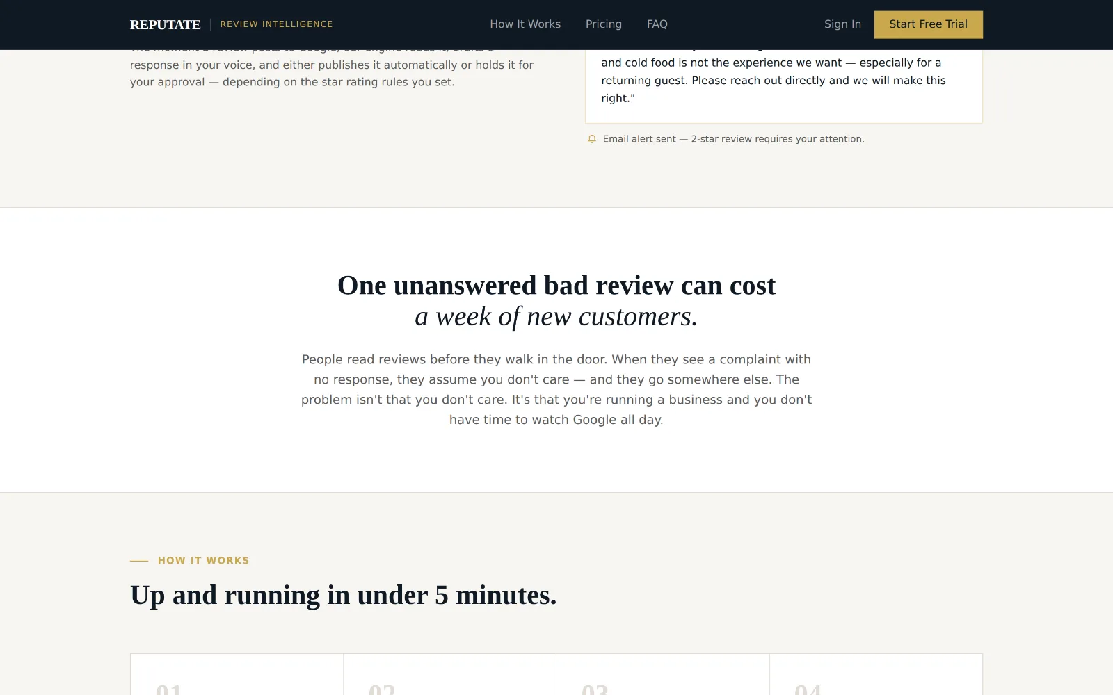 Reputate — how the review response flow works